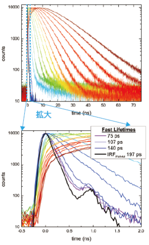 メタノール中のローダミン6Gの寿命データ