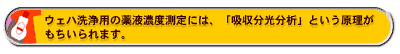 ウェハ洗浄用の薬液濃度測定には、「吸収分光分析」という原理がもちいられます。