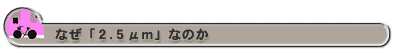 なぜ「2.5μm」なのか