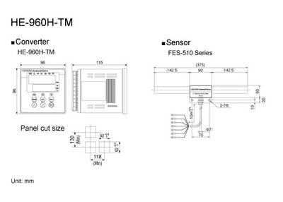 Dimensions of HE-960H-TM