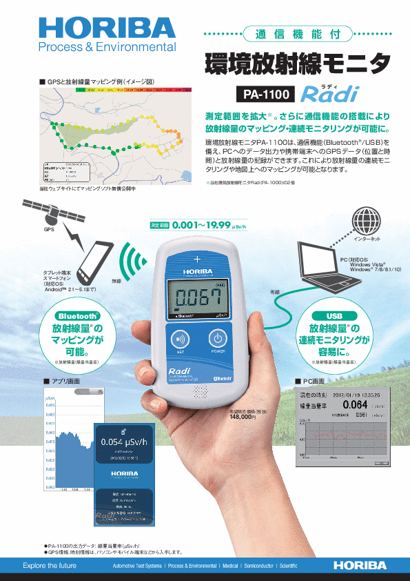 通信機能付PA-1100 放射線モニタ